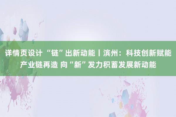 详情页设计 “链”出新动能丨滨州：科技创新赋能产业链再造 向“新”发力积蓄发展新动能