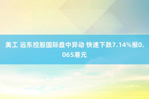 美工 远东控股国际盘中异动 快速下跌7.14%报0.065港元