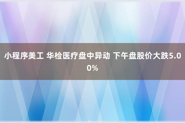 小程序美工 华检医疗盘中异动 下午盘股价大跌5.00%