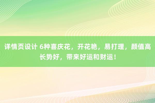 详情页设计 6种喜庆花，开花艳，易打理，颜值高长势好，带来好运和财运！